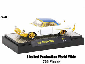 "Auto Meets" Set of 6 Cars IN DISPLAY CASES Release 71 Limited Edition 1/64 Diecast Model Cars by M2 Machines