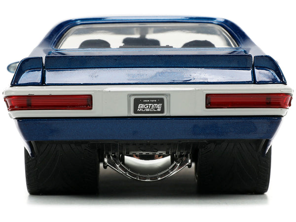 1971 Pontiac GTO Dark Blue Metallic "Bigtime Muscle" Series 1/24 Diecast Model Car by Jada