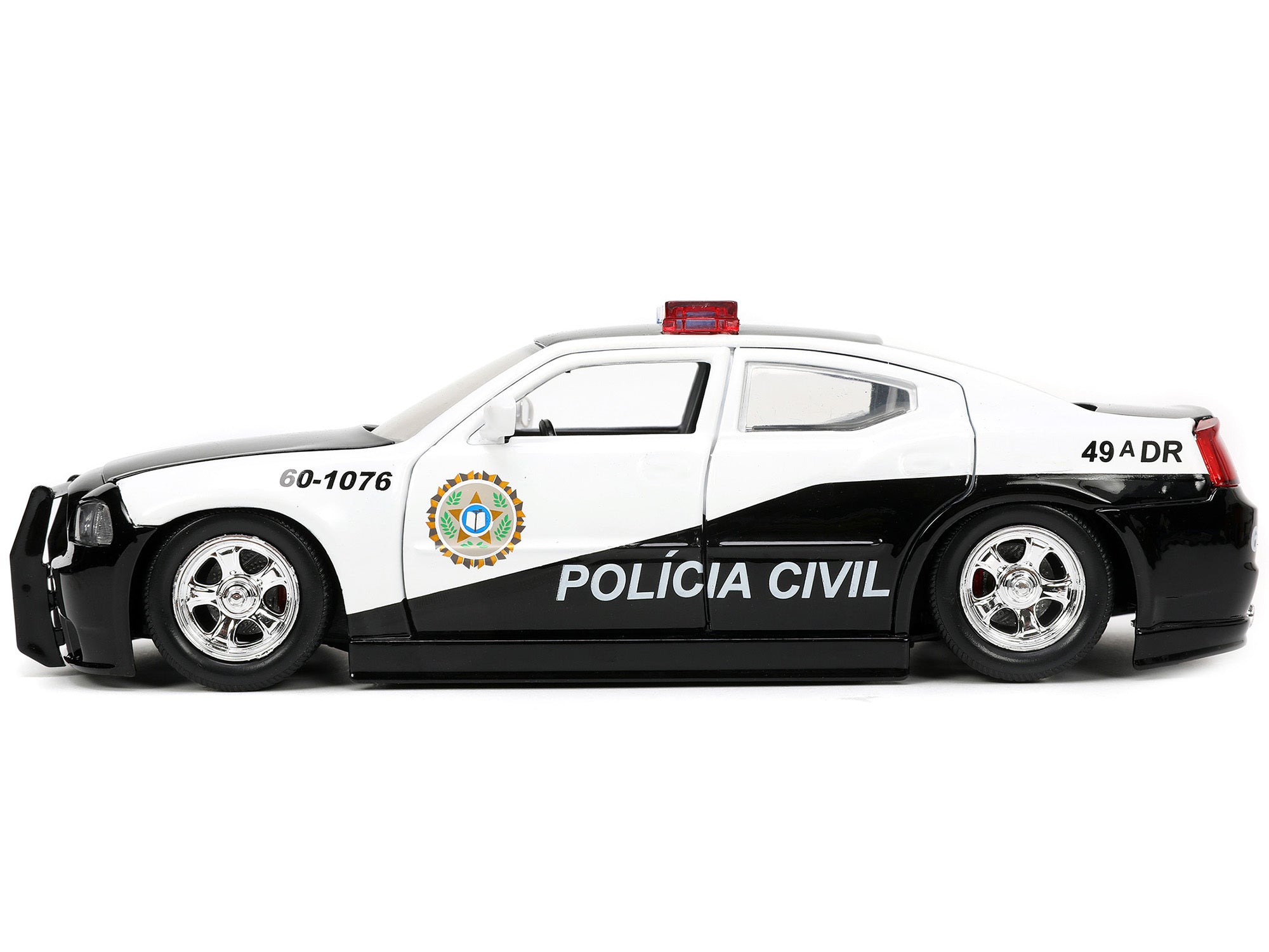 2006 Dodge Charger Police Black and White "Policia Civil" "Fast & Furious" Series 1/24 Diecast Model Car by Jada
