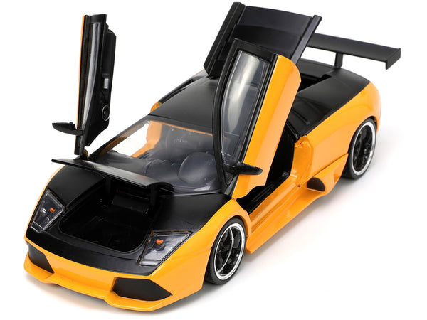 Lamborghini Murcielago LP 640 Yellow Metallic and Matt Black "Hyper-Spec" Series 1/24 Diecast Model Car by Jada