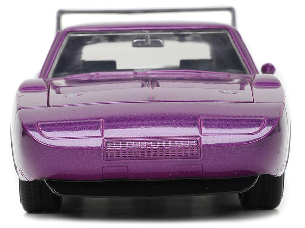 1969 Dodge Charger Daytona Purple Metallic with Black Tail Stripe "Bigtime Muscle" Series 1/24 Diecast Model Car by Jada