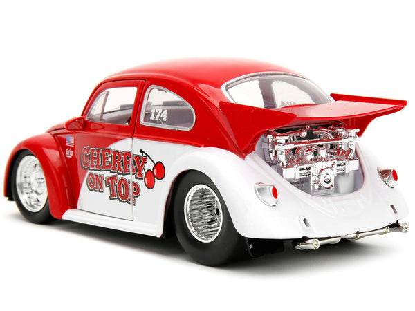 1959 Volkswagen Drag Beetle "Cherry on Top" Red and White "Punch Buggy" Series 1/24 Diecast Model Car by Jada