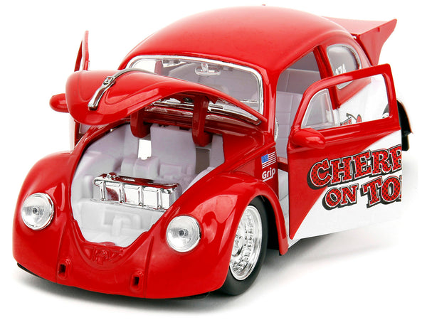 1959 Volkswagen Drag Beetle "Cherry on Top" Red and White "Punch Buggy" Series 1/24 Diecast Model Car by Jada