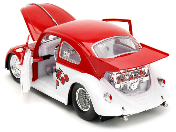 1959 Volkswagen Drag Beetle "Cherry on Top" Red and White "Punch Buggy" Series 1/24 Diecast Model Car by Jada