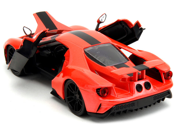 2017 Ford GT Light Red Metallic with Black Stripe "Pink Slips" Series 1/24 Diecast Model Car by Jada