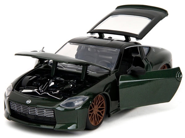 2023 Nissan Z Dark Green Metallic with Black Top "Fast X" (2023) Movie "Fast & Furious" Series 1/24 Diecast Model Car by Jada