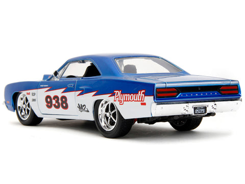 1970 Plymouth Road Runner #938 Candy Blue and White "Bigtime Muscle" Series 1/24 Diecast Model Car by Jada