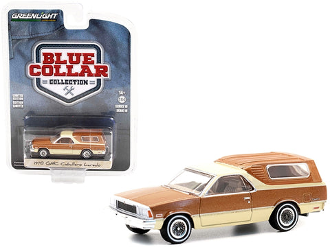 1978 GMC Caballero Laredo with Camper Shell Brown Metallic and Cream "Blue Collar Collection" Series 10 1/64 Diecast Model Car by Greenlight