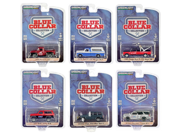 "Blue Collar Collection" Set of 6 pieces Series 12 1/64 Diecast Model Cars by Greenlight