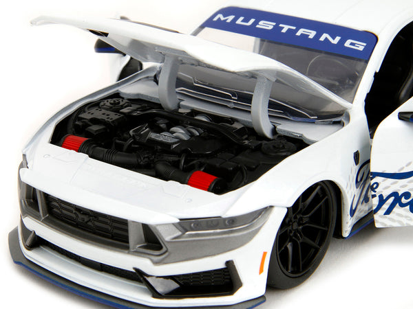 2024 Ford Mustang Dark House White with "Mustang Horse Graphics" "Bigtime Muscle" Series 1/24 Diecast Model Car by Jada