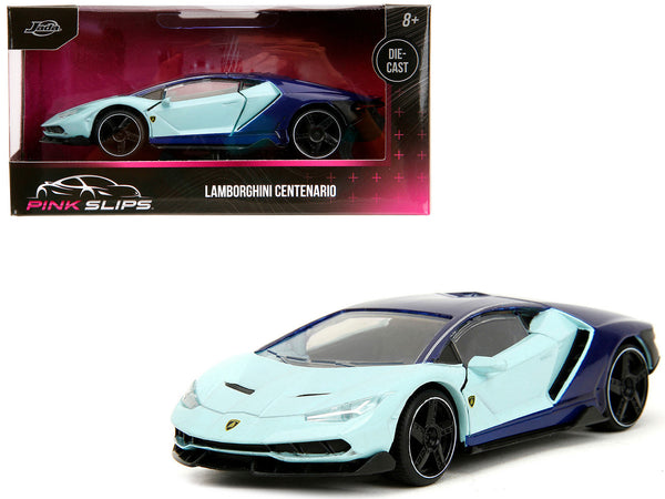 Lamborghini Centenario Light Blue and Purple "Pink Slips" Series 1/32 Diecast Model Car by Jada