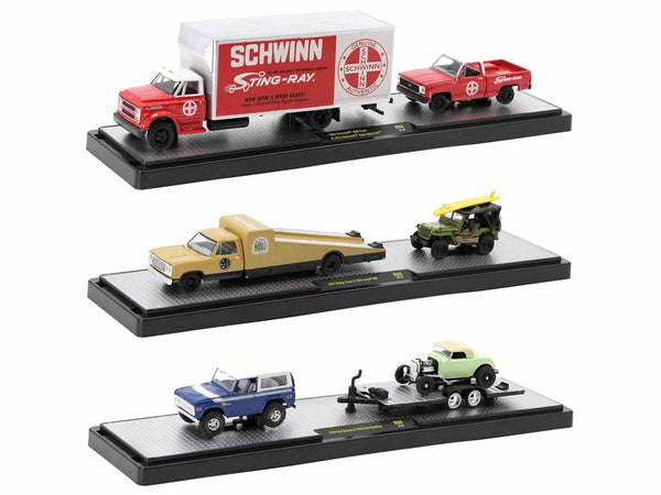 Auto Haulers Set of 3 Trucks Release 68 Limited Edition to 9600 pieces Worldwide 1/64 Diecast Models by M2 Machines