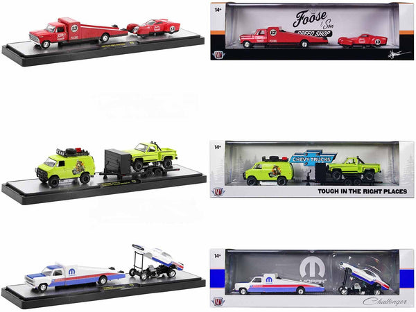 Auto Haulers Set of 3 Trucks Release 70 Limited Edition to 9600 pieces Worldwide 1/64 Diecast Models by M2 Machines