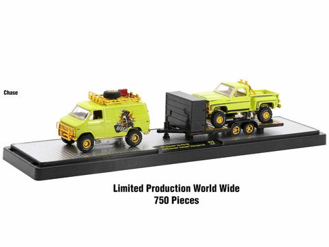 Auto Haulers Set of 3 Trucks Release 70 Limited Edition to 9600 pieces Worldwide 1/64 Diecast Models by M2 Machines