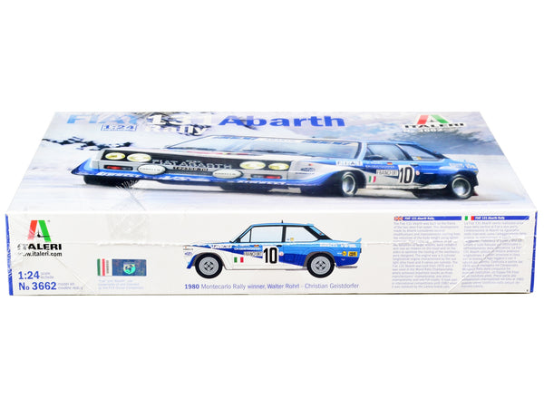Skill 3 Model Kit Fiat 131 Abarth Rally #10 Winner "Montecarlo Rally" (1980) 1/24 Scale Model by Italeri