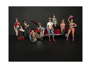 "The Western Style" 8 piece Figurine Set for 1/18 Scale Models by American Diorama