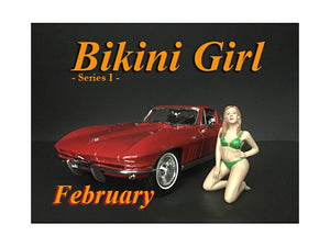 February Bikini Calendar Girl Figurine for 1/24 Scale Models by American Diorama