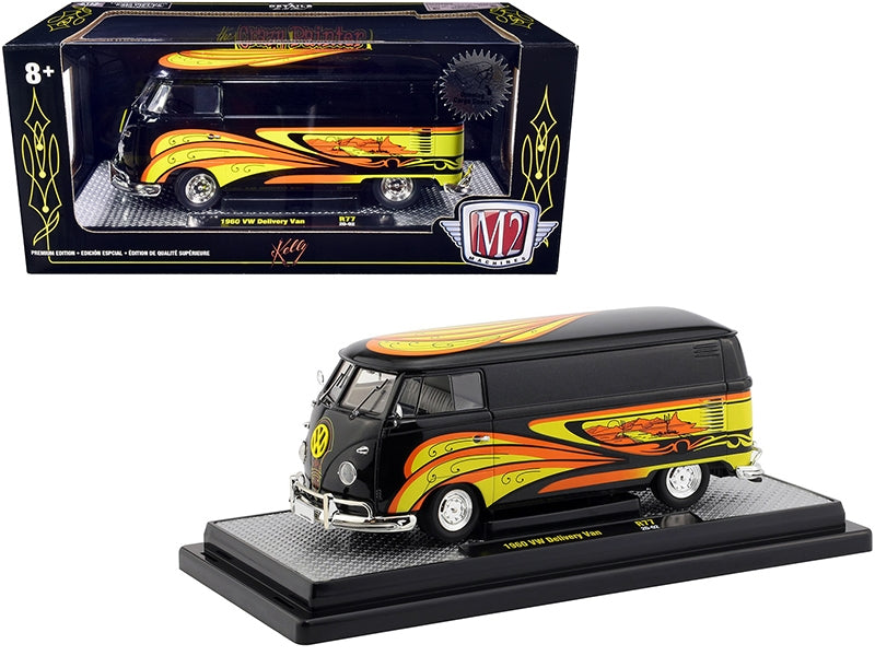 1960 Volkswagen Delivery Van Black Pearl "Kelly Crazy Painter"" Limited Edition to 6880 pieces Worldwide 1/24 Diecast Model by M2 Machines