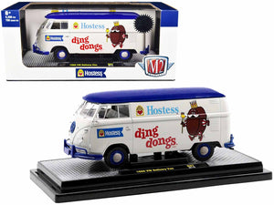 1960 Volkswagen Delivery Van "Hostess Ding Dongs" Wimbledon White with Blue Top Limited Edition to 8350 pieces Worldwide 1/24 Diecast Model Car by M2 Machines