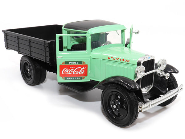 1931 Ford Model AA Pickup Truck Light Green and Black "Pause. Refresh. Drink Coca-Cola" 1/24 Diecast Model Car by Motor City Classics