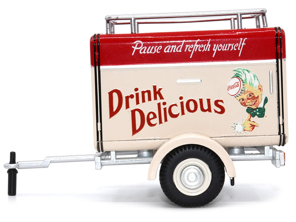 Travel Trailer Cream with Red Top "Pause and Refresh Yourself Drink Delicious Coca-Cola" 1/24 Diecast Model Car by Motor City Classics