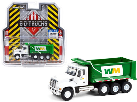 2020 Mack Granite Dump Truck White and Green "Waste Management" "S.D. Trucks" Series 12 1/64 Diecast Model by Greenlight