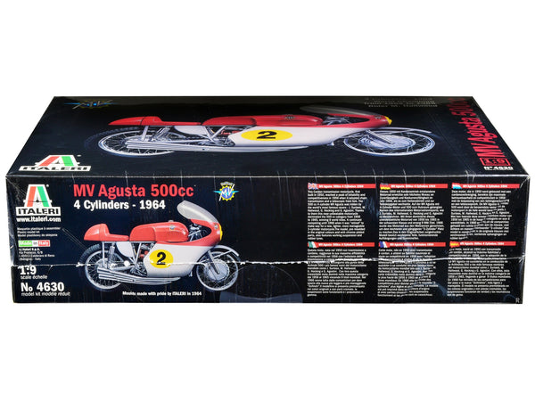 Skill 4 Model Kit 1964 MV Agusta 500 CC. 4 Cylinders #2 Motorcycle "World Champion from 1962 to 1965" 1/9 Scale Model by Italeri