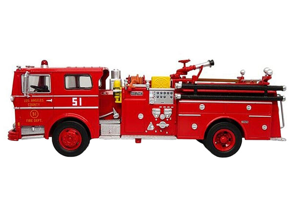 1973 Ward LaFrance Ambassador Fire Engine "Los Angeles County Fire Department" LA County FD (LACFD) "Emergency! 50th Anniversary" (1972-2022) Limited Edition to 3000 pieces Worldwide 1/50 Diecast Model by Iconic Replicas