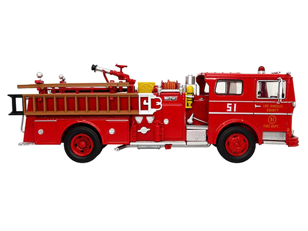 1973 Ward LaFrance Ambassador Fire Engine "Los Angeles County Fire Department" LA County FD (LACFD) "Emergency! 50th Anniversary" (1972-2022) Limited Edition to 3000 pieces Worldwide 1/50 Diecast Model by Iconic Replicas