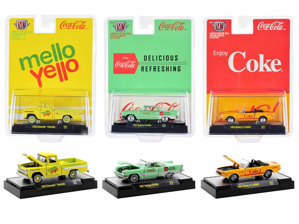 "Sodas" Set of 3 pieces Release 24 Limited Edition to 8750 pieces Worldwide 1/64 Diecast Model Cars by M2 Machines