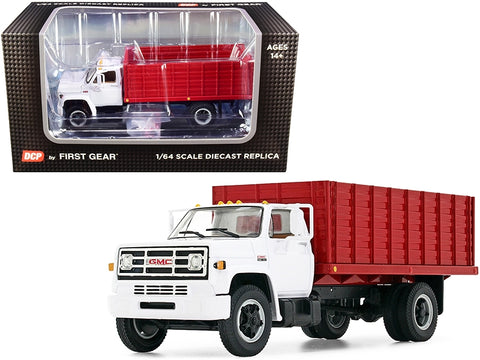 GMC 6500 Grain Truck White and Red 1/64 Diecast Model by DCP/First Gear