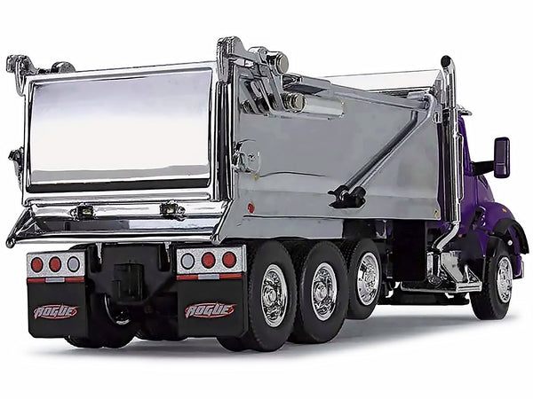 Kenworth T880 Day Cab with Rogue Transfer Dump Body Truck Purple and Chrome 1/64 Diecast Model by DCP/First Gear