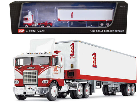 Freightliner COE with Vintage Air Foil with 40' Vintage Dry Goods Trailer White and Red "Crete Carrier" 1/64 Diecast Model by DCP/First Gear