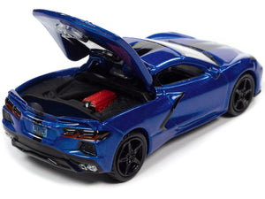 2020 Chevrolet Corvette Elkhart Lake Blue Metallic "Sports Cars" Limited Edition 1/64 Diecast Model Car by Auto World