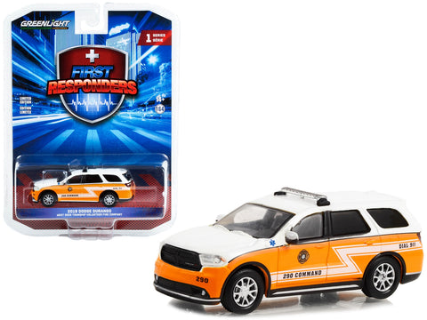 2019 Dodge Durango White and Orange "West Deer Township Volunteer Fire Company 290 Command Gibsonia Pennsylvania" "First Responders" Series 1 1/64 Diecast Model Car by Greenlight
