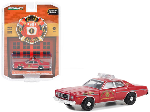 1976 Plymouth Fury Red "Old Bridge Volunteer Fire Department East Brunswick New Jersey Fire District 1 Asst. Chief" "Fire & Rescue" Series 4 1/64 Diecast Model Car by Greenlight