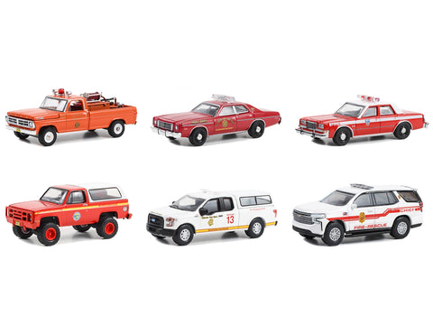 "Fire & Rescue" Set of 6 pieces Series 4 1/64 Diecast Model Car by Greenlight