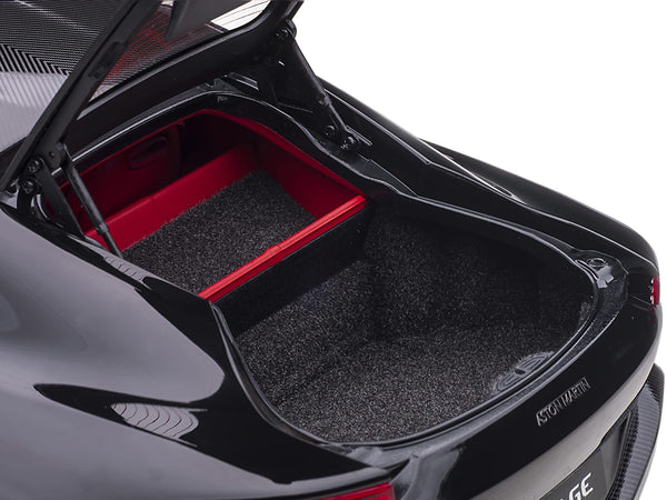 2019 Aston Martin Vantage RHD (Right Hand Drive) Jet Black with Red Interior 1/18 Model Car by Autoart