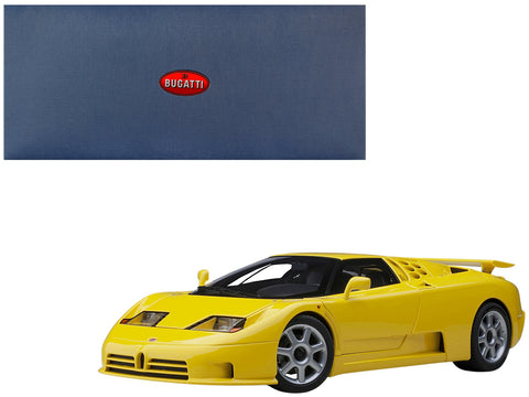 Bugatti EB110 SS Super Sport Giallo Bugatti Yellow with Silver Wheels 1/18 Model Car by Autoart