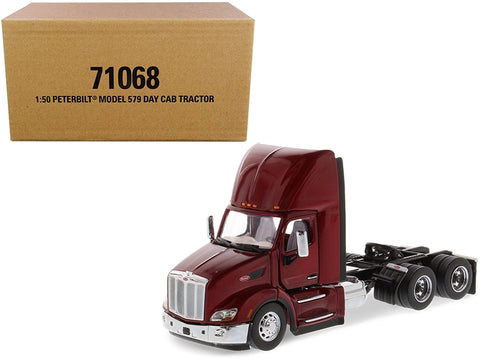 Peterbilt 579 Day Cab Truck Tractor Legendary Red "Transport Series" 1/50 Diecast Model by Diecast Masters