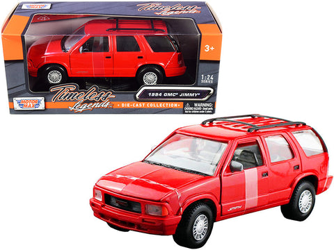 1994 GMC Jimmy with Roof Rack Red "Timeless Legends" Series 1/24 Diecast Model Car by Motormax