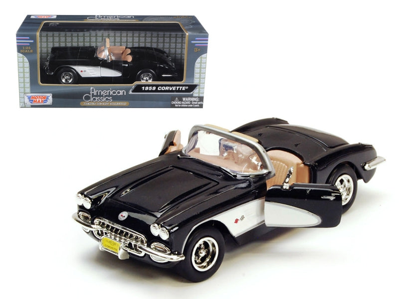 1959 Chevrolet Corvette Black 1/24 Diecast Model Car by Motormax