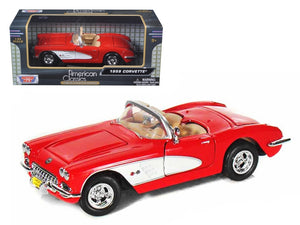 1959 Chevrolet Corvette Convertible Red 1/24 Diecast Model Car by Motormax