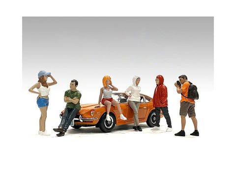 "Car Meet 2" 6 piece Figurine Set for 1/18 Scale Models by American Diorama