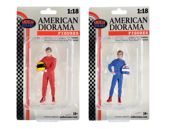 "Racing Legends" 80's Figures A and B Set of 2 for 1/18 Scale Models by American Diorama