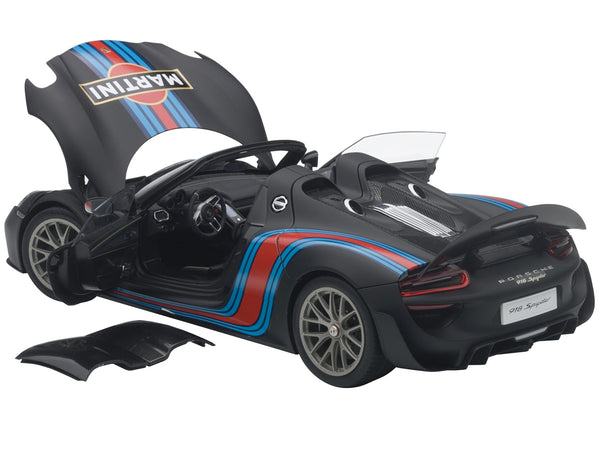 Porsche 918 Spyder Weissach Package Black/ Martini Livery #15 1/18 Model Car  by Autoart