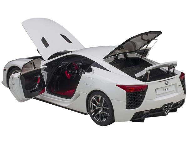 Lexus LFA Whitest White with Red and Black Interior 1/18 Model Car by Autoart