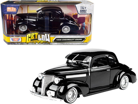 1939 Chevrolet Coupe Lowrider Black "Get Low" Series 1/24 Diecast Model Car by Motormax