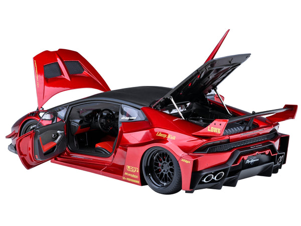 Lamborghini Huracan GT "LB-Silhouette Works" Hyper Red Metallic with Black Top 1/18 Model Car by Autoart