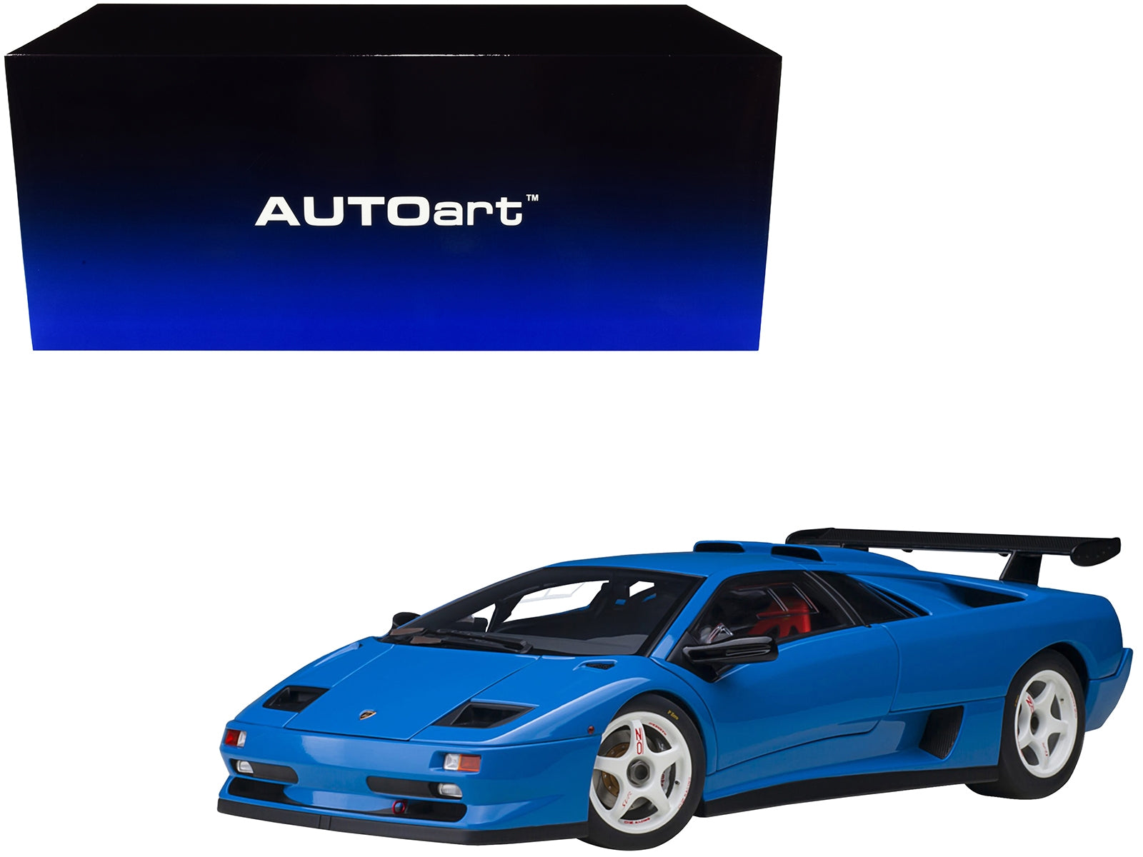 Lamborghini Diablo SV-R Blu Le Mans Blue 1/18 Model Car by Autoart